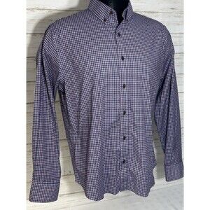 UNTUCKABLE Twillory Shirt Men Size LARGE Red Blue Check Performance Tailored Fit